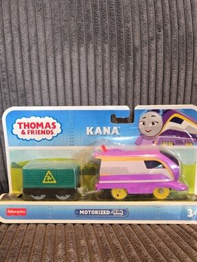 Thomas & Friends Kana Motorized Purple and Yellow Train with Green Cargo Car